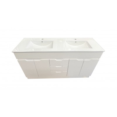 Vanity -Free standing 1500mm White Series - Double Basins